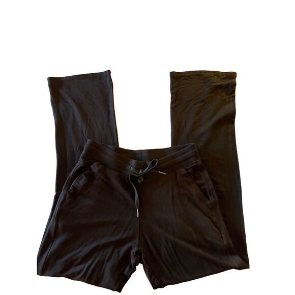 Lildy Women's Lounge Pants Flared Pull On Stretchy Pockets Casual Black Size S-M - Picture 7 of 9